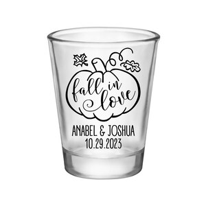 Fall Wedding Favors for Guests in Bulk Wedding Shot Glasses Custom Shot Glasses Pumpkin Wedding Decor Wedding Party Gifts Fall In Love 6A