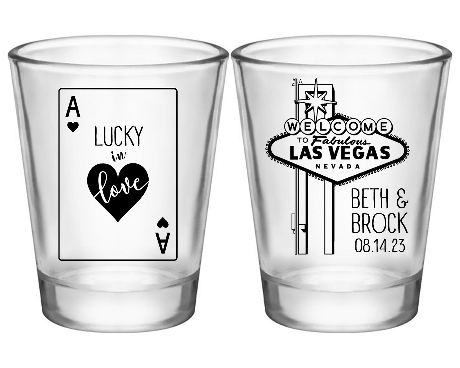 Casino Wedding Shot Glasses Las Vegas Wedding Favors for Etsy