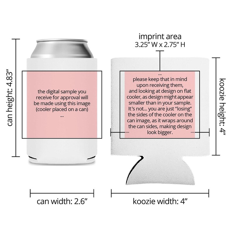 a pink and white can cooler with a quote on it