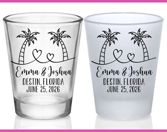 Beach Wedding Shot Glasses Destination Wedding Favors for Guests in Bulk Personalized Shot Glasses Travel Wedding Party Gifts for Guests 1A