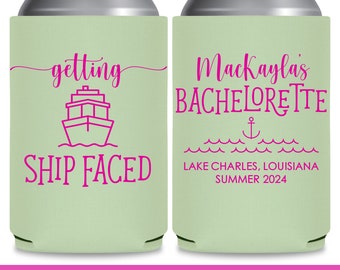 Nautical Bachelorette Party Favors Asking Bridesmaid Proposal Gift for Bridesmaid Custom Can Coolers Beach Bachelorette Party Ship Faced 1A