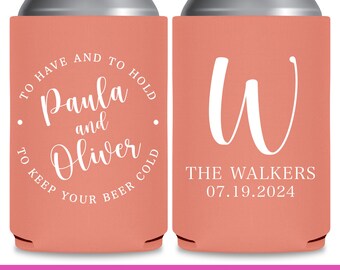 Wedding Can Coolers To Have & To Hold Keep Your Beer Cold Beach Wedding Favors for Guests in Bulk Wedding Party Proposal Gifts for Guest 3A