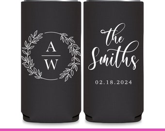 Wedding Can Coolers Minimalist Wedding Favors for Guests in Bulk Seltzer Slim Can Coolers Wedding Party Gifts Basic Floral Wedding Decor 3A