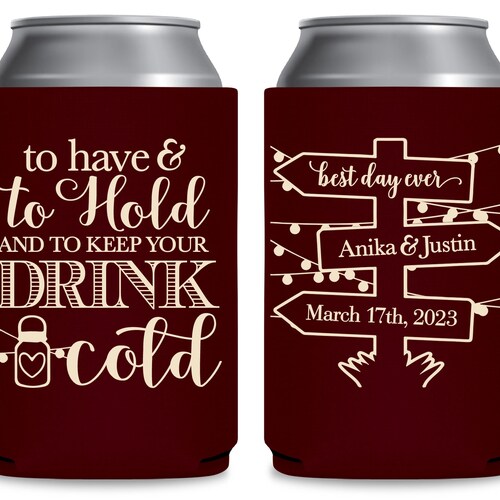 Wedding Can Coolers Rustic Wedding Favors for Guests Wedding Etsy