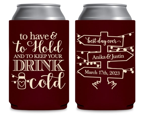 Rustic Wedding Favors Best Day Ever 2A Neoprene Can Coolers Wedding Beer Can Holders Rustic Wedding Decor Personalized Wedding Party Favors