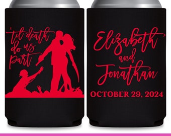 Halloween Wedding Favors for Guests in Bulk Gothic Wedding Decorations Til Death Do Us Part Goth Wedding Can Coolers Zombie Wedding Decor 3A