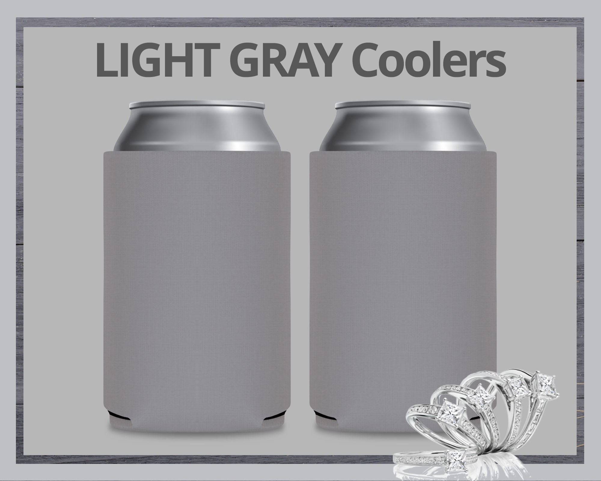 6 Grey Collapsible Can Coolers For Sublimation Or Screen Printing 6 Grey Collapsible Can Coolers For Sublimation Or Screen Printing