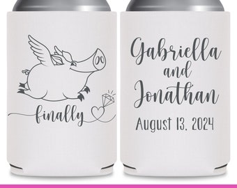 Funny Wedding Favors for Guests in Bulk Wedding Can Coolers Wedding Party Gift Finally When Pigs Fly Bridesmaid Gifts Wedding Favor Ideas 1A