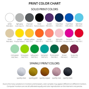 the color chart for the print color chart