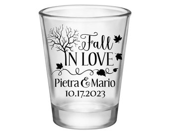 Fall Wedding Shot Glasses Fall Wedding Favors for Guests in Bulk Custom Shot Glasses Autumn Wedding Decor Wedding Party Gift Fall In Love 2A