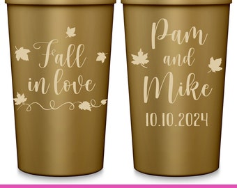 Fall Wedding Favors For Guests in Bulk Personalized Cups Autumn Wedding Decorations Custom Cups Fall Wedding Party Gifts Fall In Love 3B