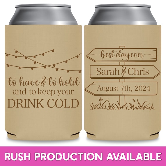 Wedding Can Coolers Rustic Wedding Favors for Guests in Bulk Beer Holders  Boho Wedding Party Gift Bridal Shower Favors Wedding Party Favors 