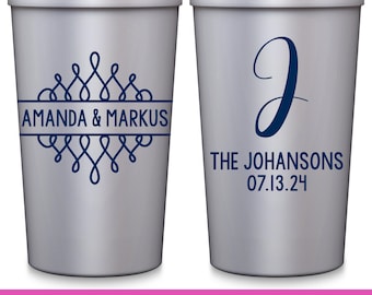 Wedding Cups Personalized Wedding Favors for Guests in Bulk Personalized Party Cups Classic Wedding Party Gifts for Guests Custom Cups 4A