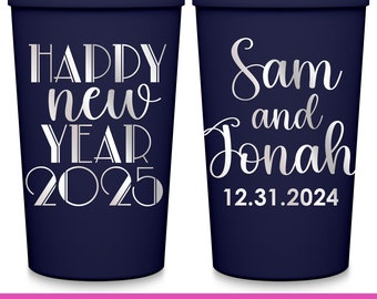 New Year's Eve Wedding Party Cups New Years Wedding Favors For Guests in Bulk Personalized Party Cups Wedding Party Gift Custom Cups 1A