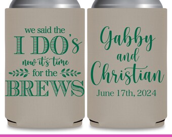 Wedding Favors for Guests in Bulk Personalized Wedding Can Coolers Wedding Party Favors We Said The I Do's Brews 1A Wedding Favor Gift Bags