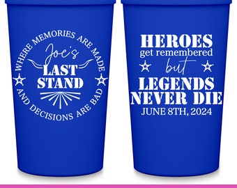 Bachelor Party Favors Personalized Party Cups Groomsmen Party Gifts Custom Cups Bachelor Beer Cups The Last Stand 1A Heroes & Legends
