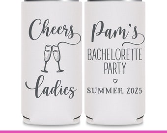 Bachelorette Party Favors for Guests Asking Bridesmaid Proposal Gifts Beach Party Gifts Cheers Ladies Slim Can Coolers Bridesmaid Gifts 1A