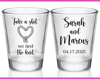 Wedding Shot Glasses Nautical Wedding Favors for Guests in Bulk Customized Shot Glasses Wedding Party Gifts Take a Shot We Tied The Knot 3A2