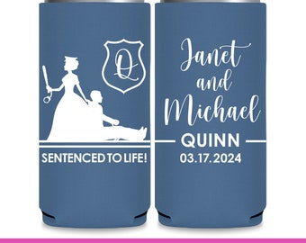 Police Woman Wedding Can Coolers Police Wedding Favors for Guests Bulk Seltzer Slim Can Coolers Cop Wedding Party Gift Sentenced To Life 1A