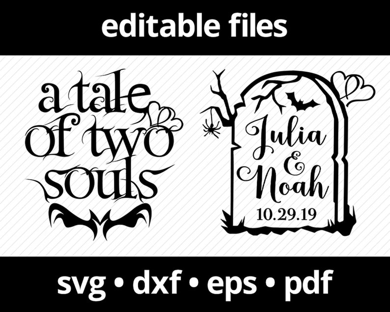 Download Personal Use Diy Fonts Included Halloween Wedding Svgepsdxfpdf Editable Digital Files Read Description A Tale Of Two Souls 1a Clip Art Art Collectibles