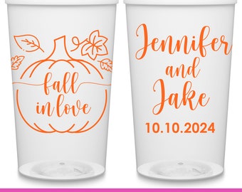 Fall Wedding Favors For Guests Personalized Cups Autumn Wedding Idea Pumpkin Wedding Decor Custom Cups Wedding Party Gifts Fall In Love 6A