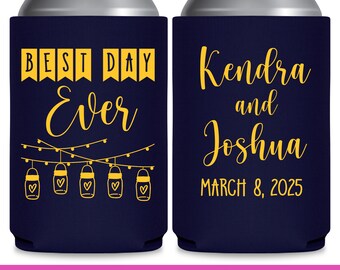 Wedding Can Coolers Wedding Favors for Guests in Bulk Boho Wedding Decor Rustic Wedding Favors Country Wedding Party Favors Best Day Ever 1A