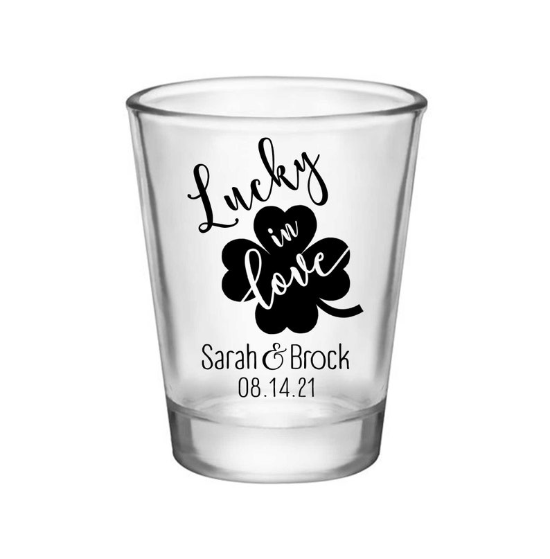 100 Wedding Shot Glasses Gifts For Guests Irish Bride Wedding Ideas Ireland Wedding Decor Ideas Destination Wedding Favors Lucky In Love 2A