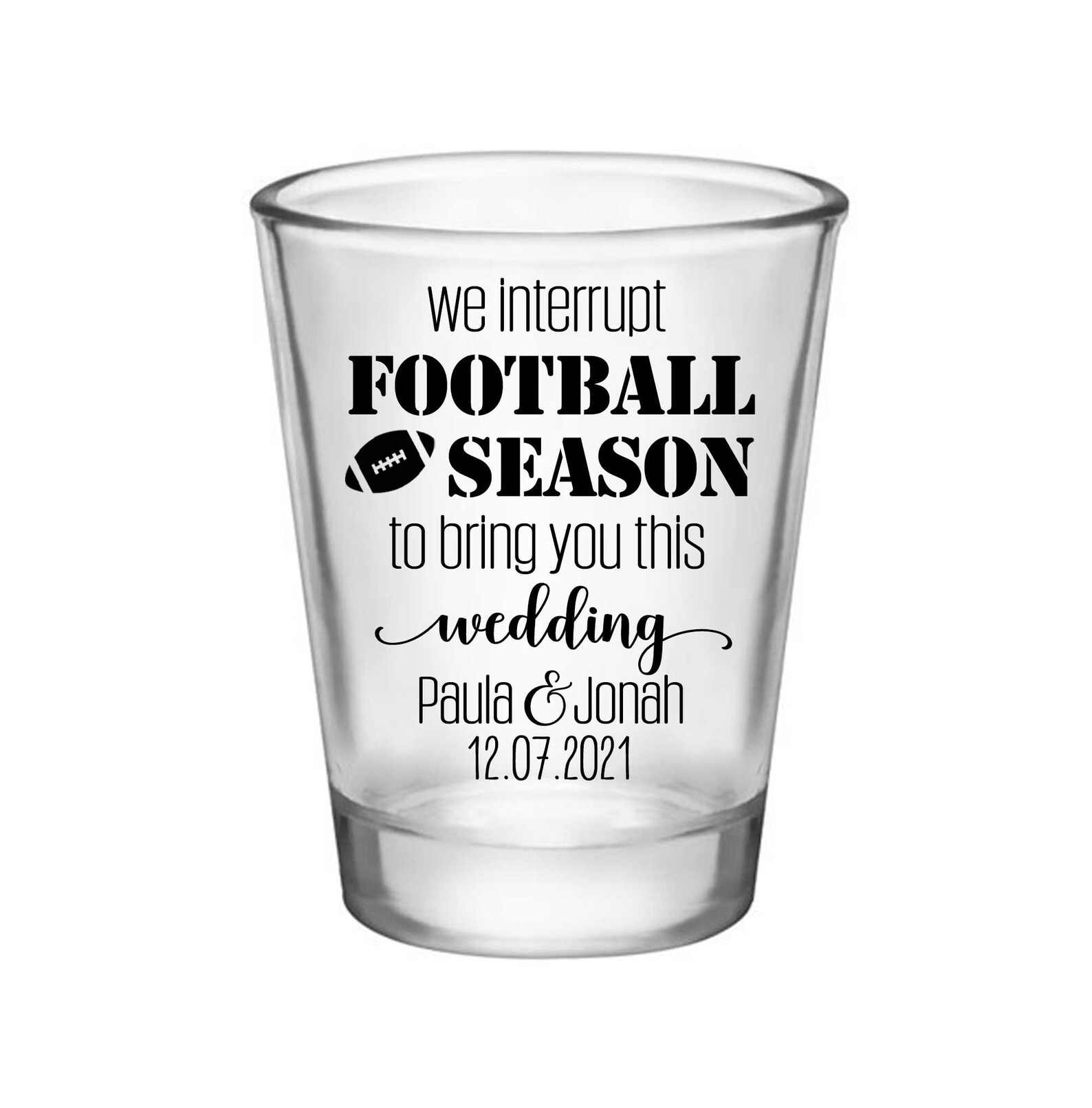 Football Wedding Shot Glasses Football Wedding Favors in Bulk Etsy