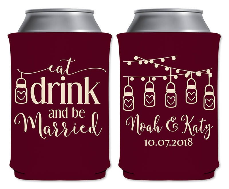 Personalized Foam Can Coolers Foam Beverage Insulators Wedding Etsy