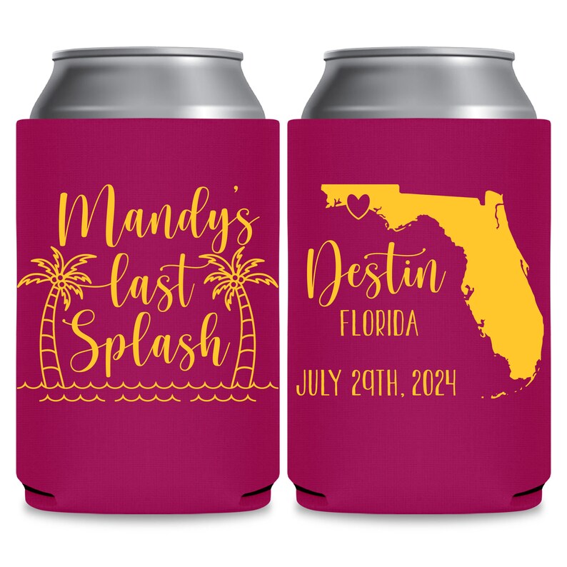 Beach Bachelorette Party Asking Bridesmaid Proposal Gift for Bridesmaid Last Splash Custom Can Cooler Bachelorette Beach Party Favors 1A immagine 2