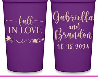 Fall Wedding Favors For Guests in Bulk Personalized Cups Autumn Wedding Decorations Custom Cups Fall Wedding Party Gifts Fall In Love 1A