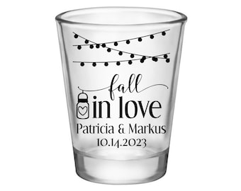 Fall Wedding Favors for Guests in Bulk Fall Wedding Shot Glasses Custom Shot Glasses Autumn Wedding Decor Wedding Party Gift Fall In Love 7A