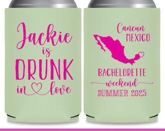 Bachelorette Party Favors Asking Bridesmaid Proposal Gift for Bridesmaid Custom Can Coolers Party Favors for Guests in Bulk Drunk in Love 1A