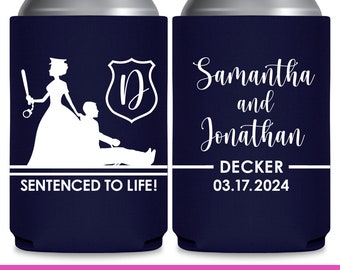 Police Woman Wedding Can Coolers Police Wedding Favors for Guests Cop Wedding Gifts Sentenced To Life Bridal Shower Gift for Bridesmaid 1A