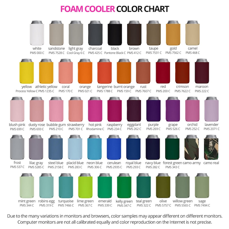 a color chart of different colors of a cell phone