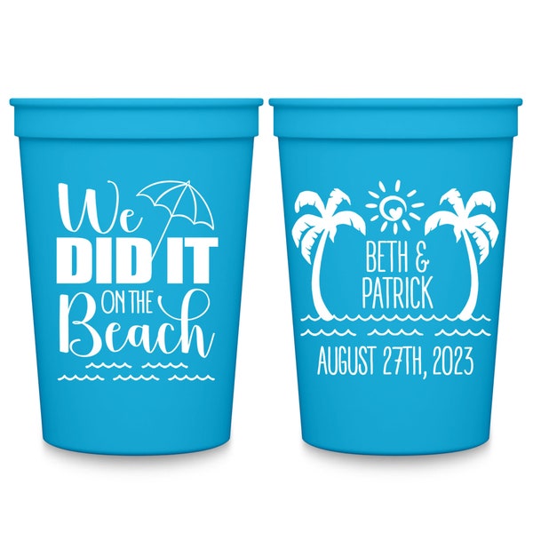 Beach Wedding Cups Etsy