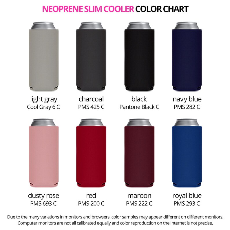 the color chart for neoprene slim color chart