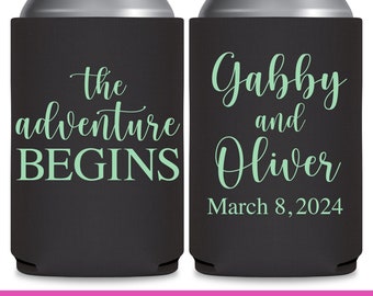 Wedding Can Coolers Personalized Wedding Favors for Guests in Bulk Wedding Gift for Bridesmaids Wedding Party Gift The Adventure Begins 2A