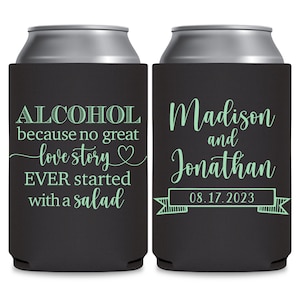 Wedding Can Coolers Funny Wedding Favors for Guests in Bulk Wedding Party Gift Bags Wedding Favor Ideas Alcohol Great Love Story Salad 1A imagem 2