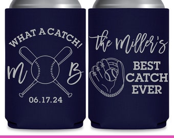 Baseball Wedding Favors Personalized Wedding Can Coolers Wedding Party Gifts What A Catch 1A Wedding Gifts for Guests Wedding Favor Ideas