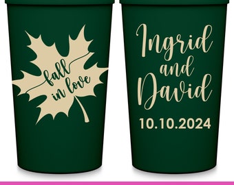 Fall Wedding Favors For Guests in Bulk Personalized Cups Autumn Wedding Decorations Custom Cups Fall Wedding Party Gifts Fall In Love 5A