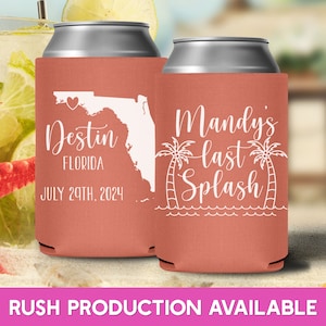 Beach Bachelorette Party Asking Bridesmaid Proposal Gift for Bridesmaid Last Splash Custom Can Cooler Bachelorette Beach Party Favors 1A immagine 1