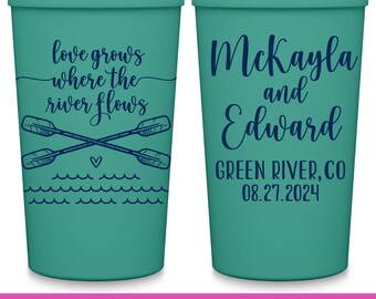 Wedding Party Cups Wedding Favors For Guests in Bulk Personalized Party Cups River Wedding Party Favors Love Grows Where The River Flows 1A