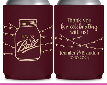 Barn Wedding Thank You Gifts for Wedding Guests Wedding Can Coolers Rustic Wedding Favors for Guests Wedding Favor Ideas Having A Ball 1A