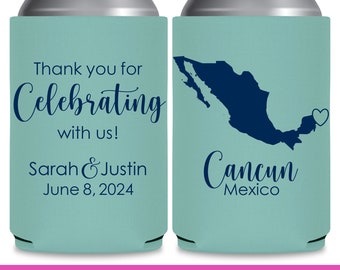 Wedding Thank You Gifts Wedding Can Coolers With Map Destination Wedding Favors for Guests in Bulk Wedding Party Gift Wedding Favor Ideas 1C