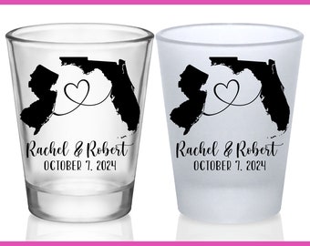 Wedding Shot Glasses With Maps Wedding Favors for Guests in Bulk Personalized Shot Glasses Wedding Party Gifts Home Is Where You Are 1A