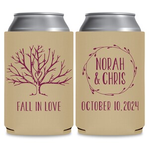 Fall Wedding Favors for Guests in Bulk Rustic Wedding Favors Autumn Wedding Decor Wedding Can Coolers Fall In Love Wedding Favor Ideas 4A