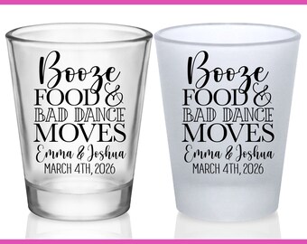 Wedding Shot Glasses Funny Wedding Favors for Guests in Bulk Customized Shot Glasses Fun Wedding Party Gifts Booze Food Bad Dance Moves 1A