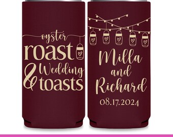Wedding Can Coolers Wedding Favors for Guests in Bulk Slim Can Coolers Wedding Party Gifts Engagement Party Oyster Roast & Wedding Toasts 1A
