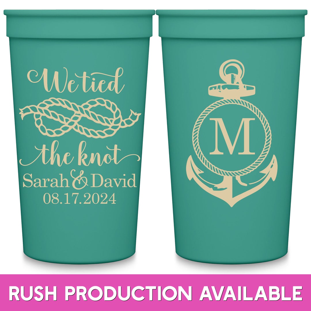 Nautical Wedding Favors for Guests in Bulk Personalized Cups Coastal